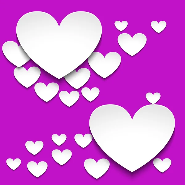 Corazones con sombra — Vector de stock