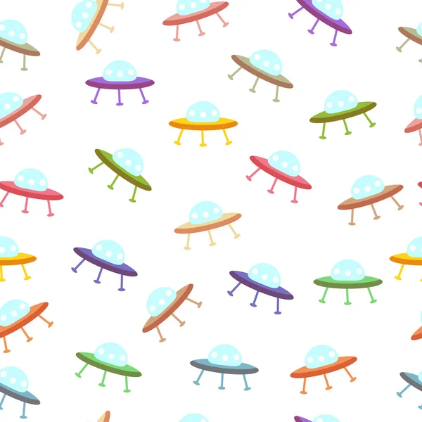 Pattern with UFO — Stock Vector