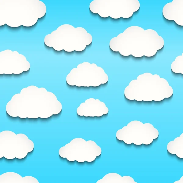 Nubes de papel blanco — Vector de stock