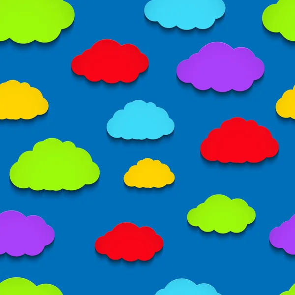 Nubes de papel de colores — Vector de stock