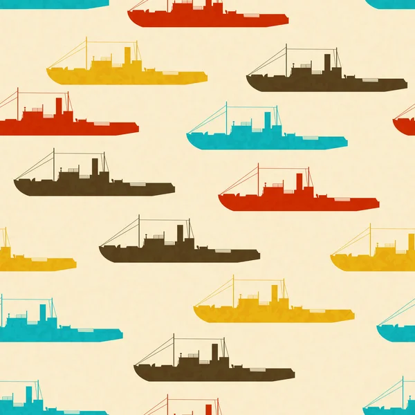 Textura con barcos de colores — Vector de stock