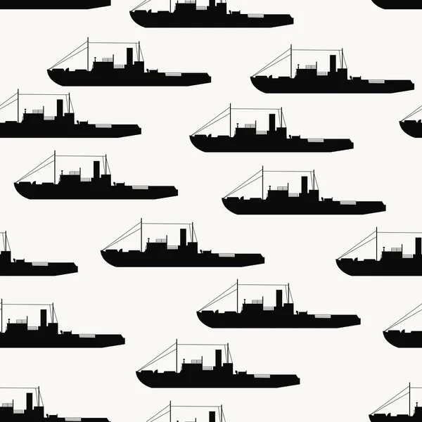 Texture with black ships — Stock Vector