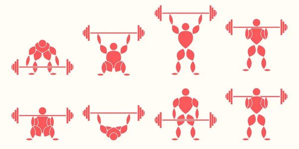 Icons of exercises — Stock Vector