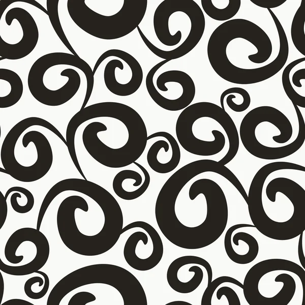 Pattern with black curls — Stock Vector