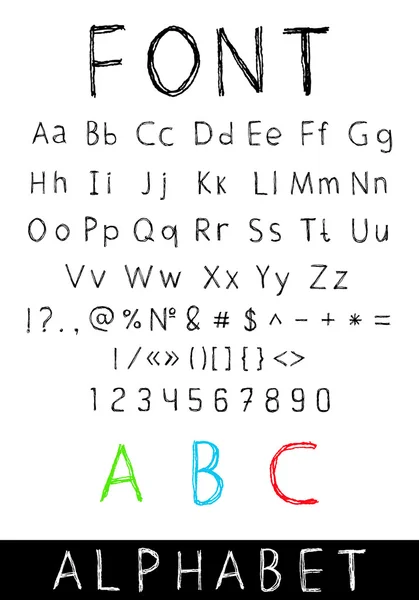 ベクター フォント: アルファベットと数字 — ストックベクタ