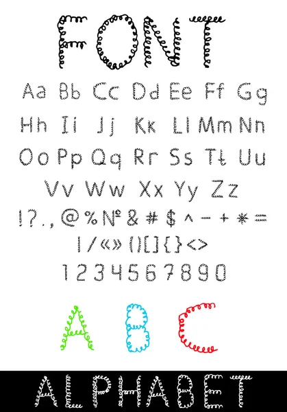 ベクター フォント: アルファベットと数字 — ストックベクタ