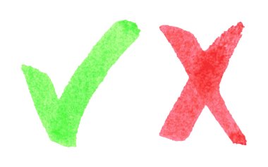 Green and red hand drawn  checkmark clipart