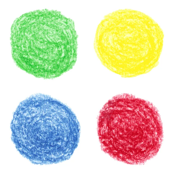 Mão desenhado coloridas manchas de lápis de cor —  Vetores de Stock