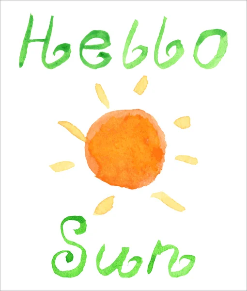 Hand lettering: Hello Sun — Stockvector