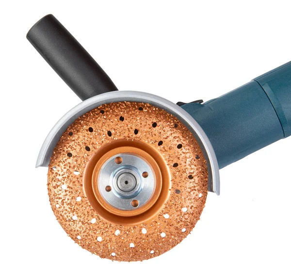 Angle Grinder Disc Woodwork Isolated — Stock Photo, Image