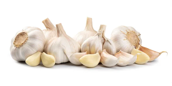 Frischer Knoblauch Isoliert Auf Weißem Hintergrund — Stockfoto