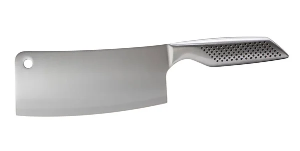 Cuchillo Chef Carnicero Grande Aislado Sobre Fondo Blanco —  Fotos de Stock