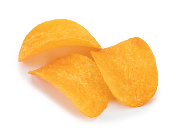 Aardappelchips geïsoleerd op een witte achtergrond — Stockfoto