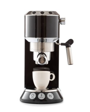 Beyaz arka plan üzerinde izole espresso makinesi.