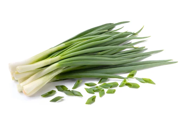 Cebolla Verde Aislada Sobre Fondo Blanco —  Fotos de Stock