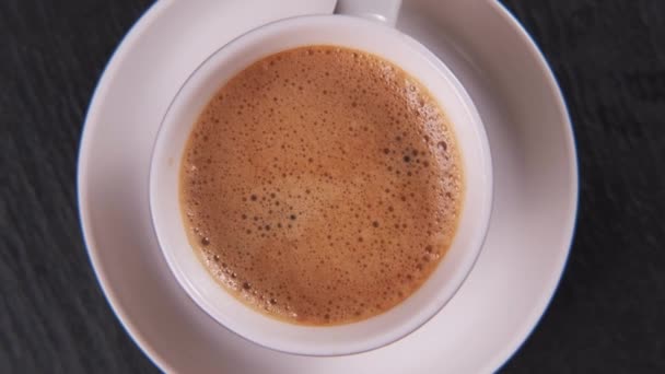 Kahvenin Üst Görüntüsü Dönüyor — Stok video