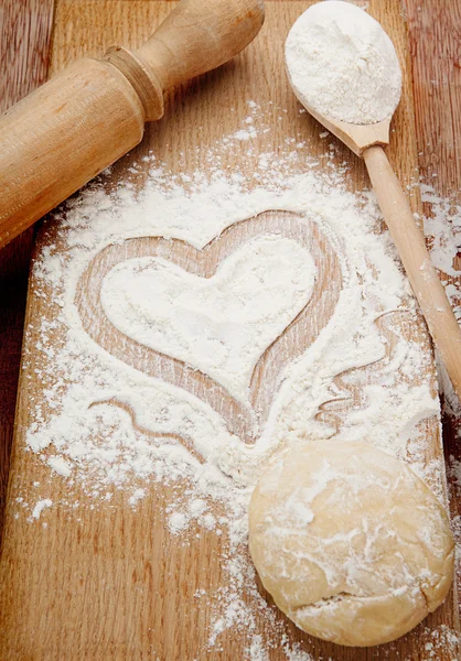 Heart of flour — Stock Photo, Image