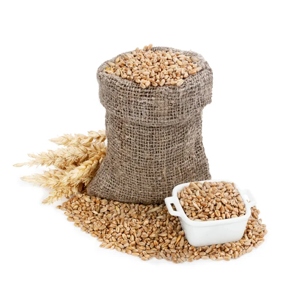 Pšenice v sáčku — Stock fotografie