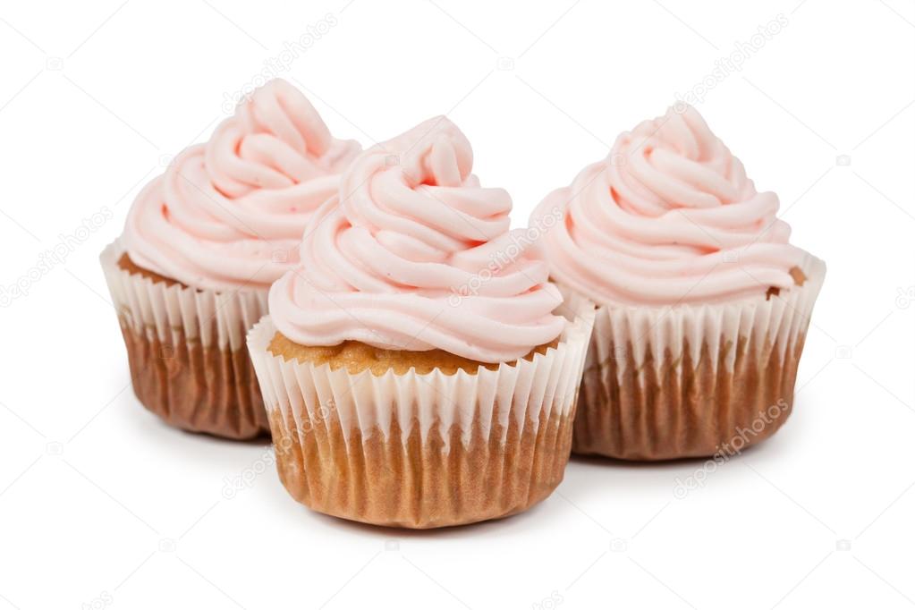 Birthday cupcakes with cream