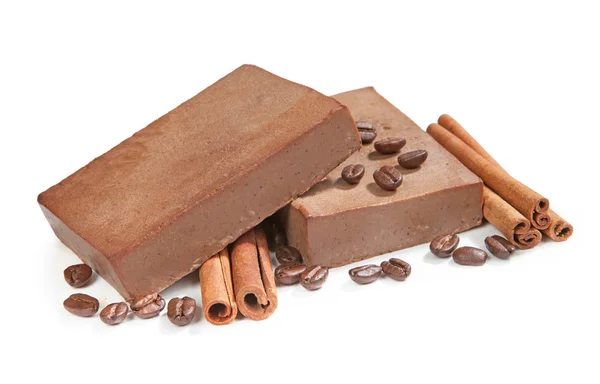 Soap with coffee  and cinnamon — Stock Photo, Image