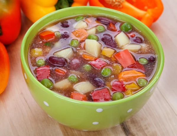 Sopa de verduras en tazón — Foto de Stock