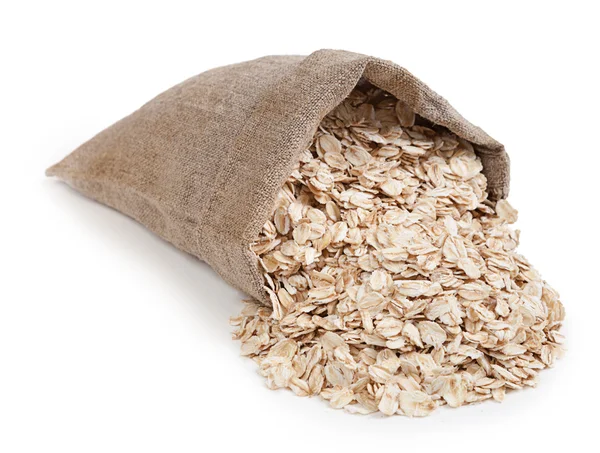 Rolled oats in bag — Stock Photo, Image