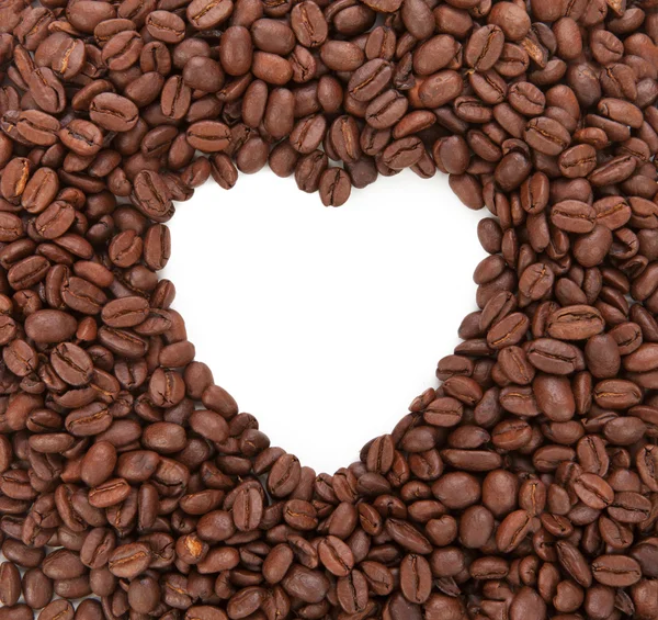 Heart shaped coffee beans — Stock Photo, Image