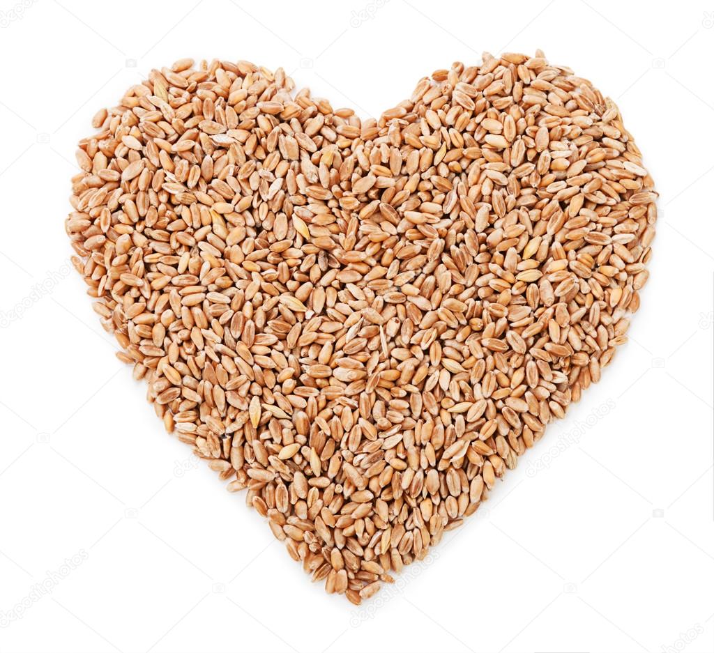 Wheat heart shaped grains