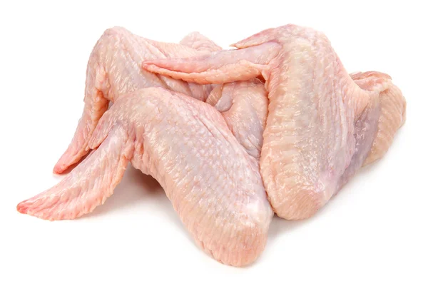 Asas de frango isolado em um fundo branco — Fotografia de Stock