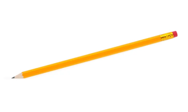Gul blyertspenna med radergummi — Stockfoto