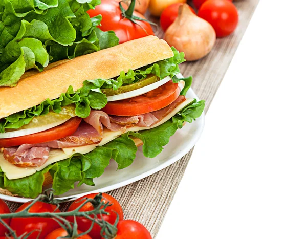 Tasty sandwich isolated — Stock Photo, Image