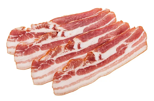 Fette di pancetta cruda — Foto Stock