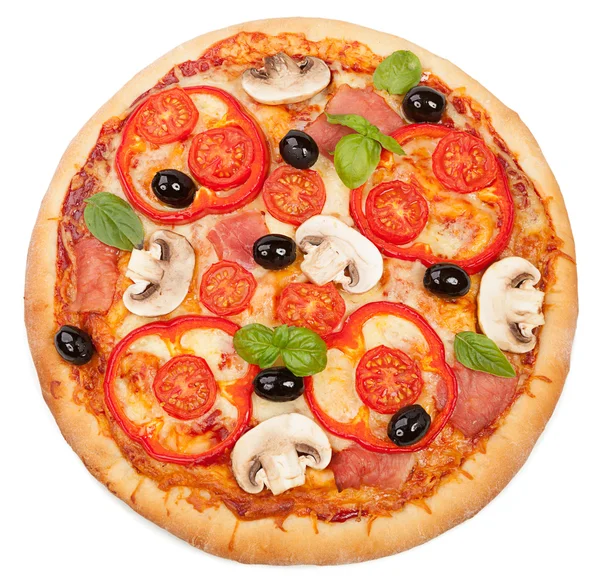 İzole lezzetli pizza — Stok fotoğraf