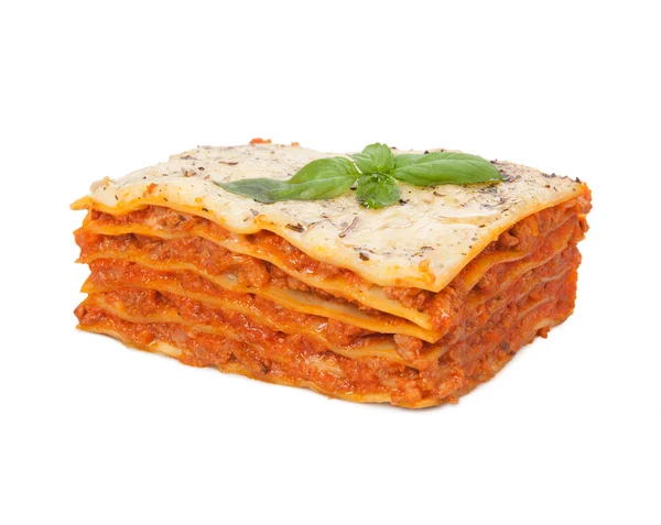 Tasty lasagna isolated — Stock Photo, Image