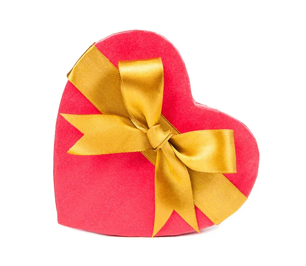Confezione regalo a forma di cuore con fiocco — Foto Stock