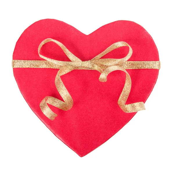 심장 모양의 활과 선물 상자 — 스톡 사진