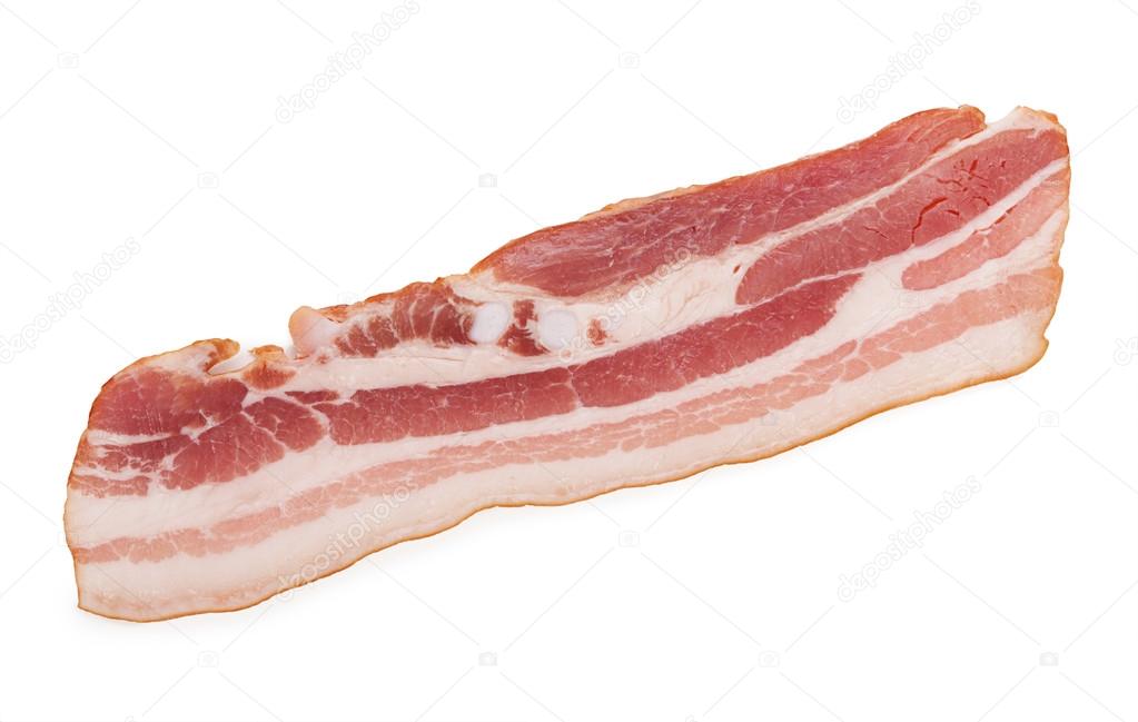Raw bacon slice