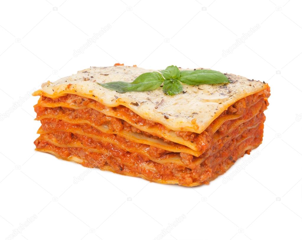 Tasty lasagna isolated