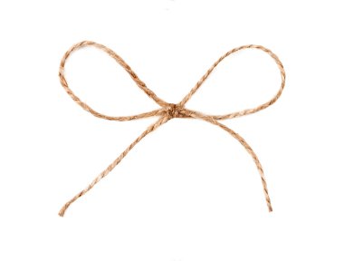 Twine string tied in a bow isolated clipart