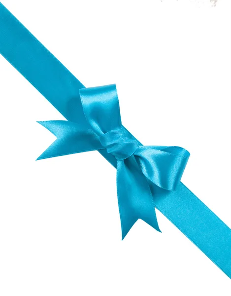 Turquoise bow isolated on white background — Stock Photo, Image