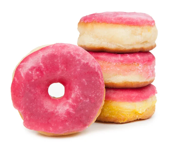 Verse donuts geïsoleerd op witte achtergrond — Stockfoto