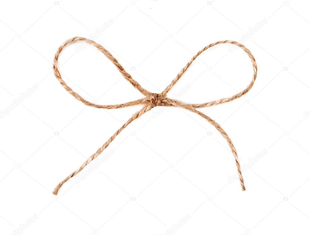 Twine string tied in a bow isolated Stock Photo by ©Timmary 69135717