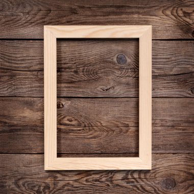 Tasarım öğesi. Eski duvardaki hafif ahşap çerçeve