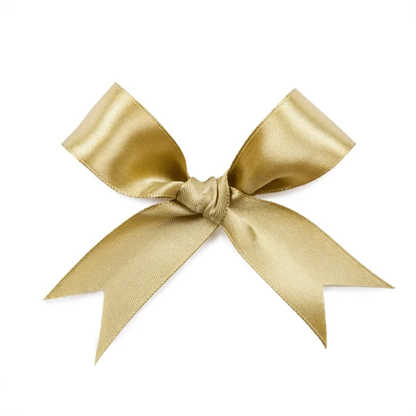 Gold bow isolated on white background — Stock Photo, Image