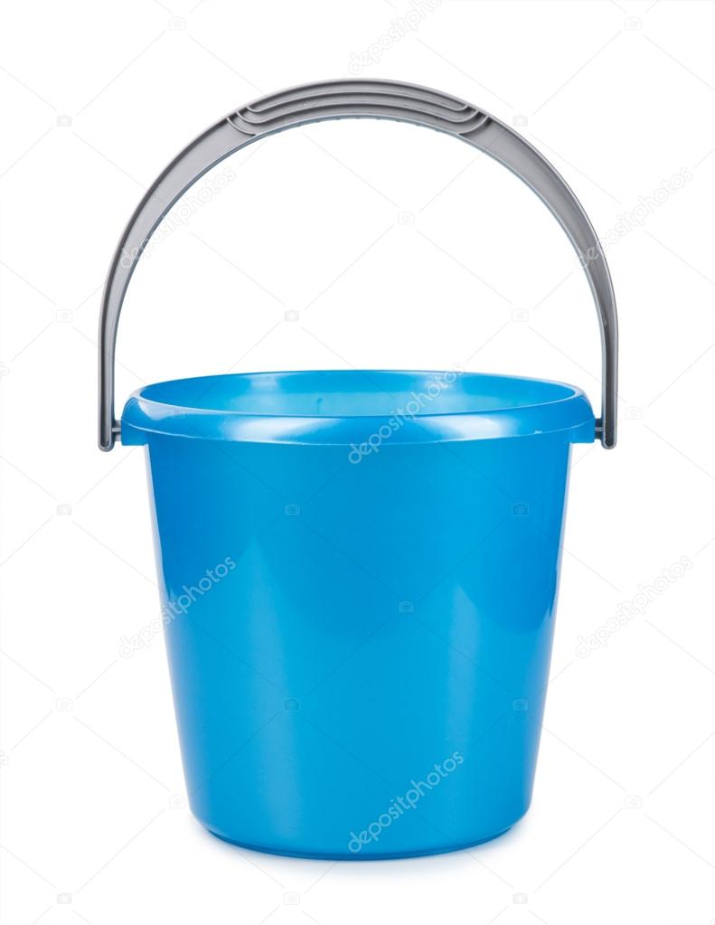 Blue bucket isolated on a white background