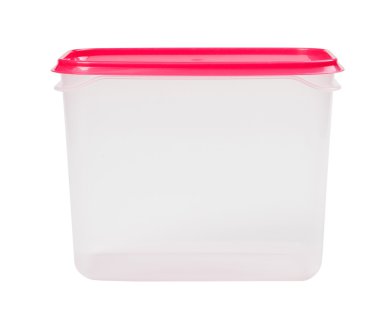 Beyaz bir arka plan üzerinde izole plastik kutu