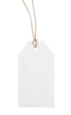 Blank cardboard label on a white background
