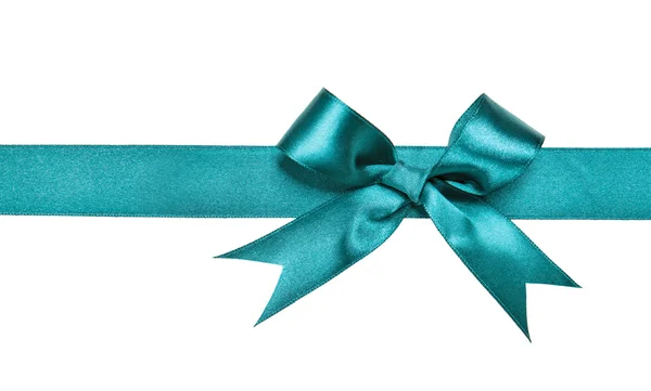 Turquoise bow isolated on white — Stock Photo, Image