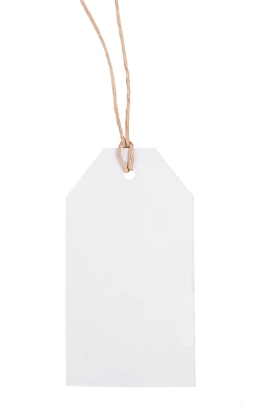Blank cardboard label on a white background — Stock Photo, Image