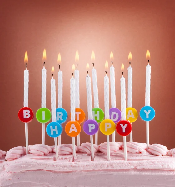 Festive concept. Happy birthday candles — Stock Photo, Image